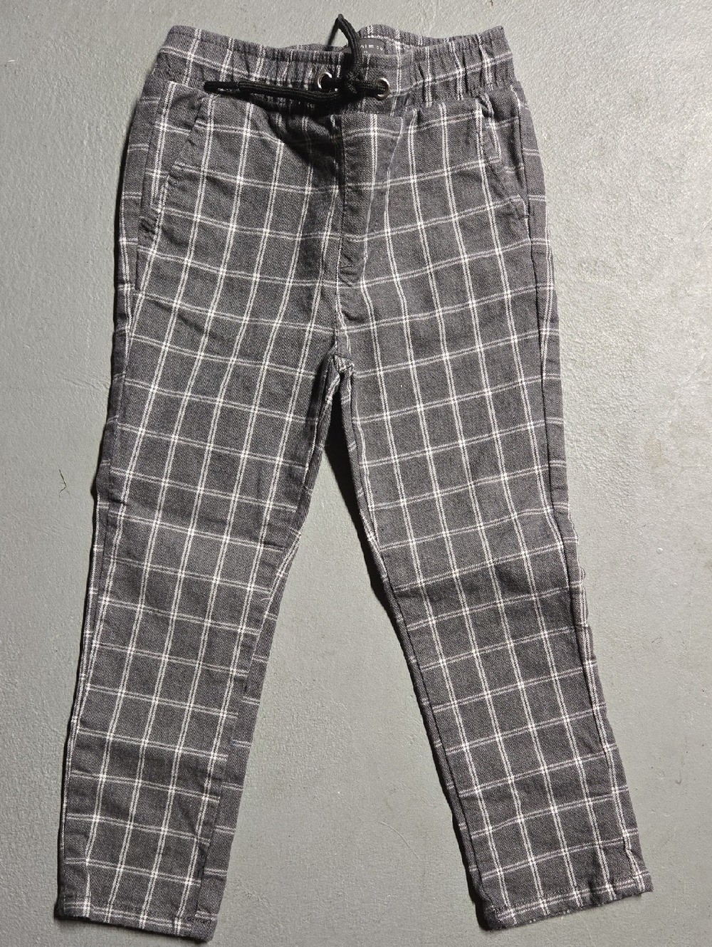 Primark Kids Gray Plaid Slim Casual Pants
